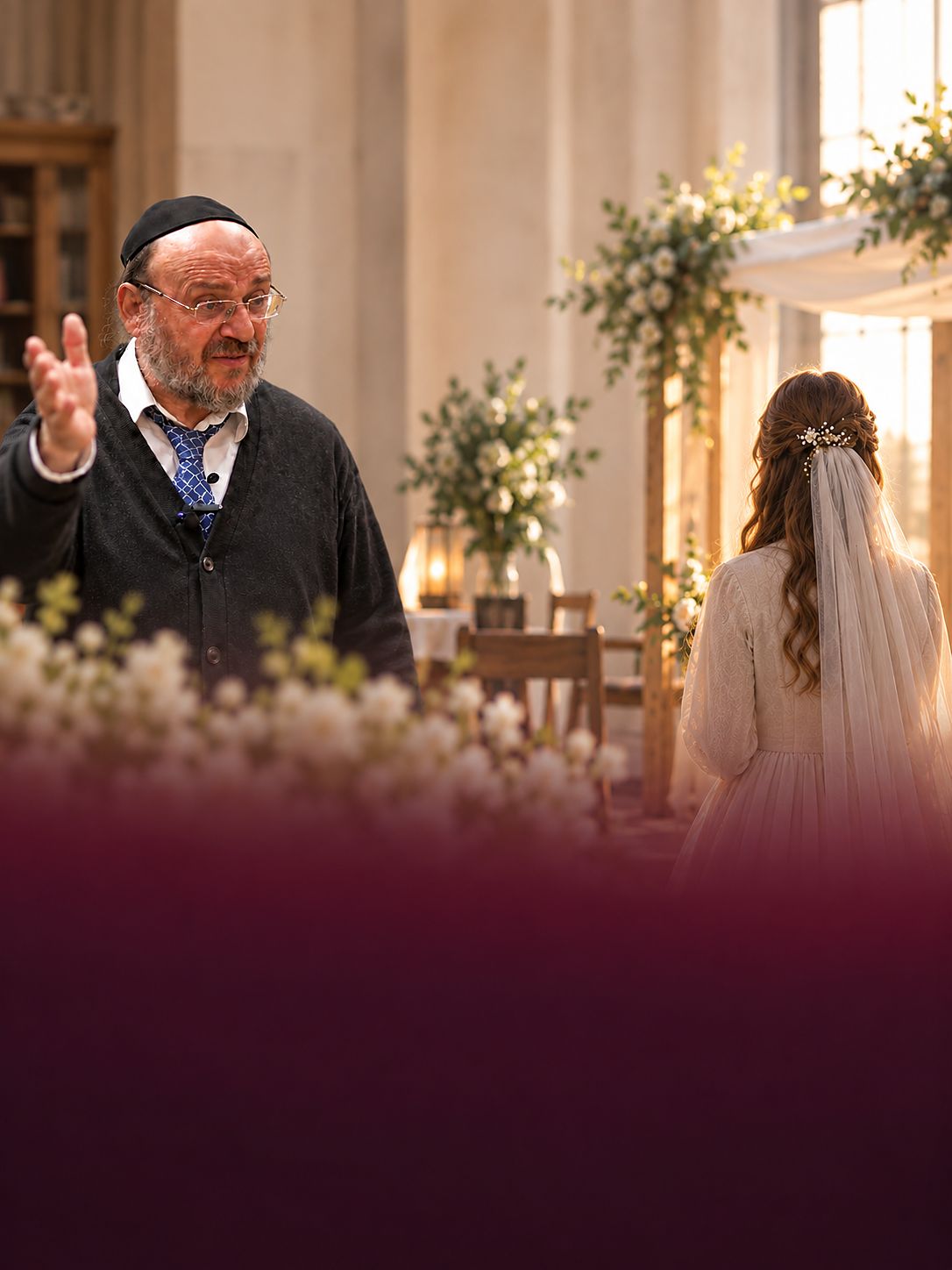 Rav Yéhiel Brand devant la 'Houppa